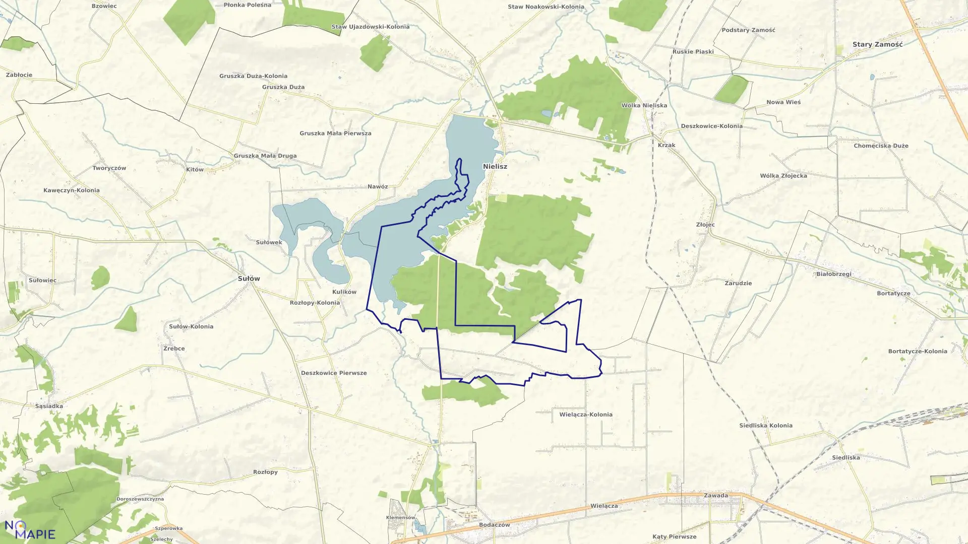 Mapa obrębu Deszkowice II w gminie Sułów