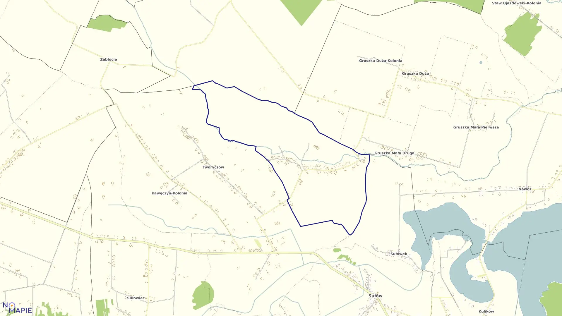 Mapa obrębu Kitów w gminie Sułów