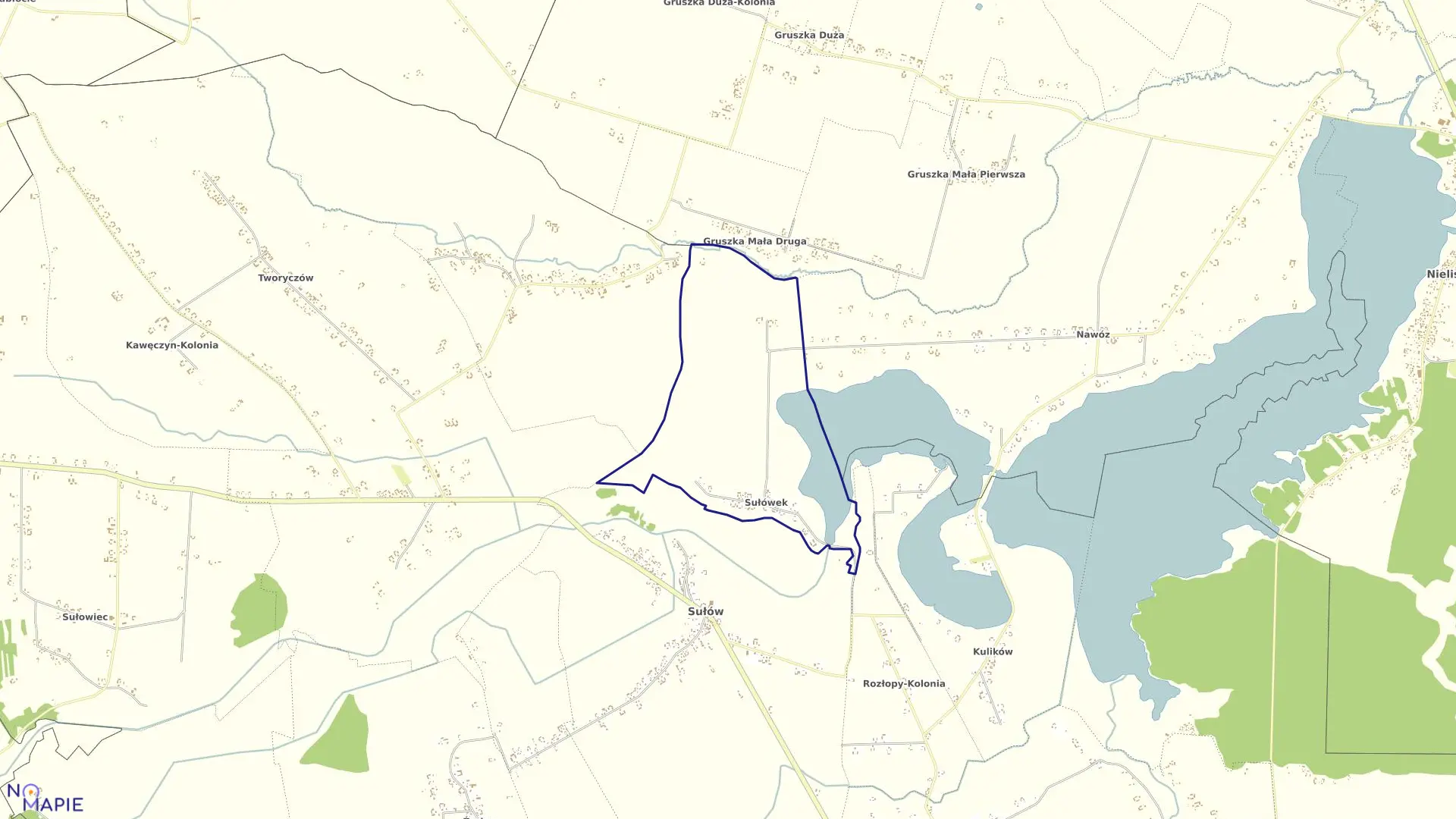 Mapa obrębu Sułówek w gminie Sułów