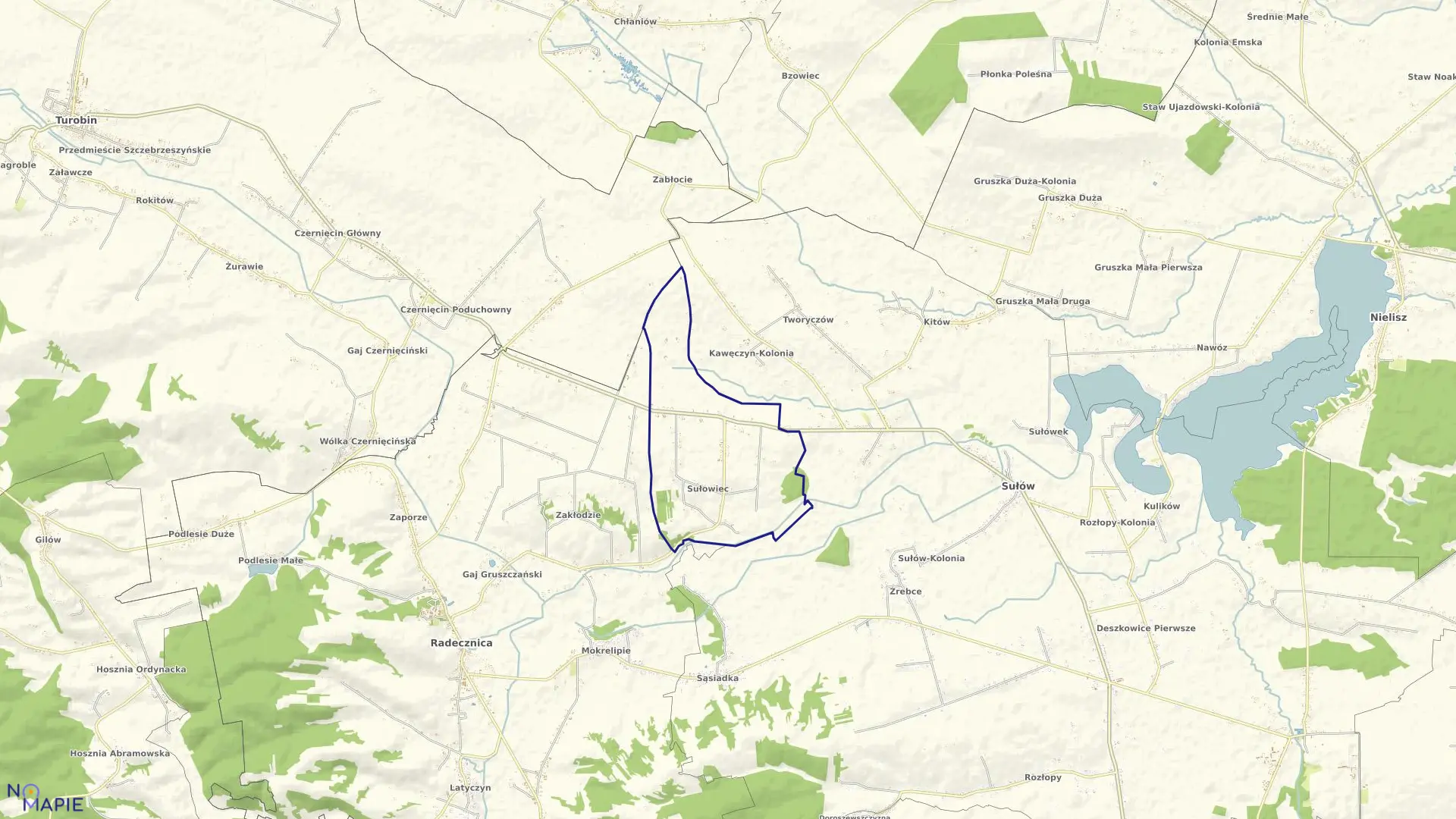 Mapa obrębu Sułowiec w gminie Sułów